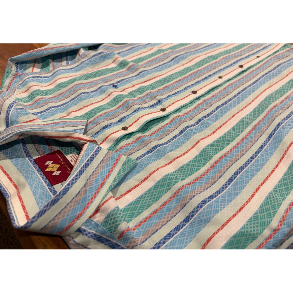 Russell Simmons Argyleculture Mens 3XL Striped Button Down Shirt Cotton Multi